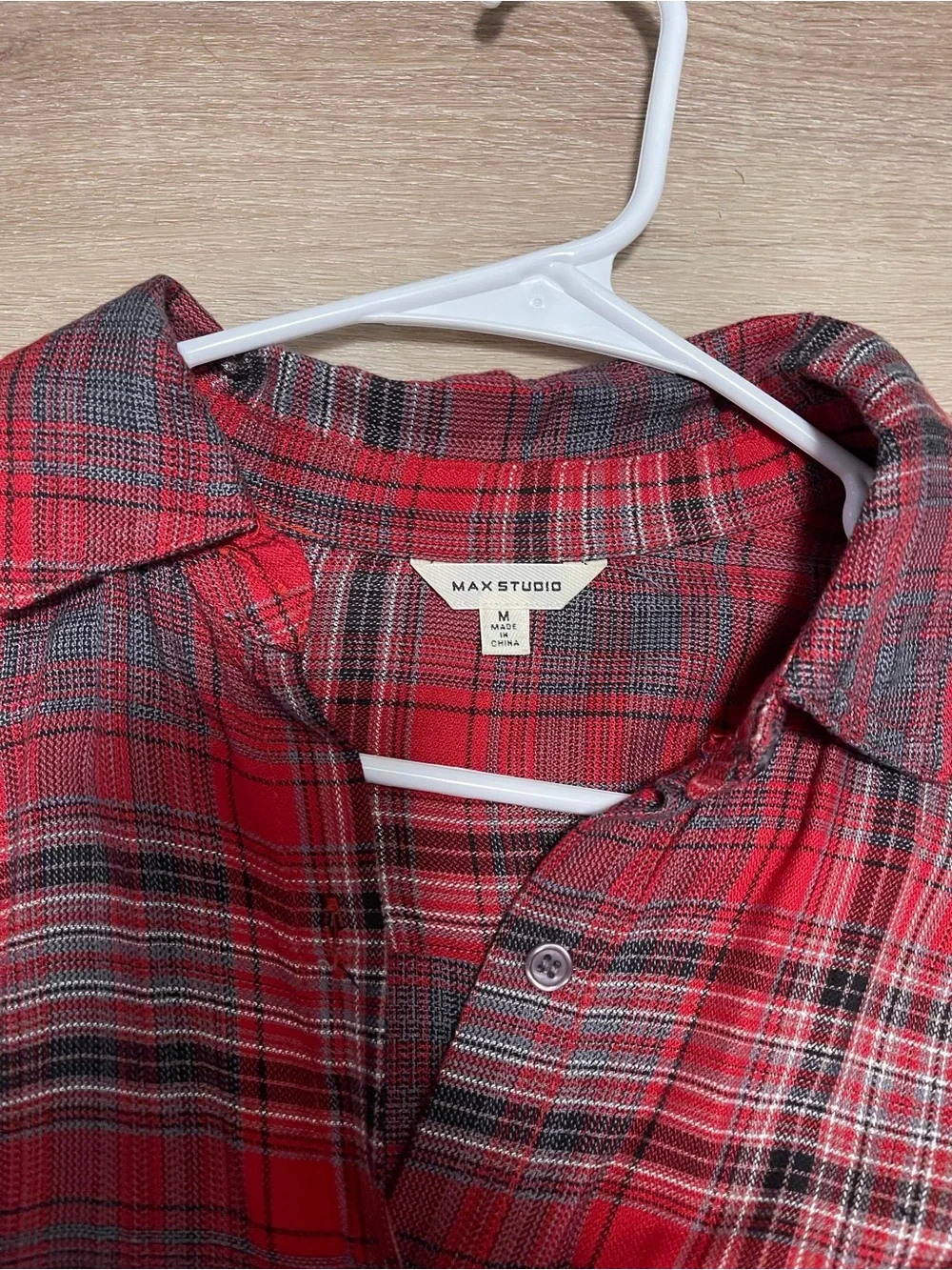 Bundle Max Studio Red Plaid Button-Down Flannels